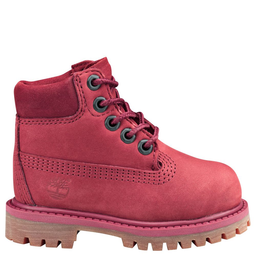 Bototos Timberland Niños 6-Inch Toddler Premium Waterproof Burdeos - Chile WVG-940182